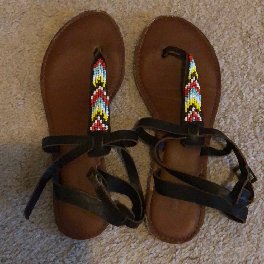 Tribal beaded sandals